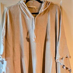 Lovestitch Soft Light Beige Hooded Poncho One Size Fits All